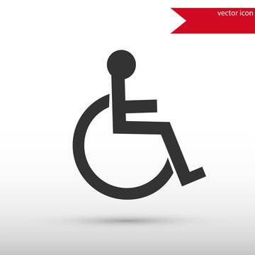 Disabled icon. Flat design style.
