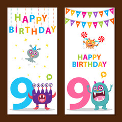 Cute Monster Birthday Card