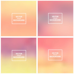 Abstract gradient set colorful blurred vector backgrounds. Vector blur background template.