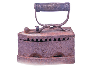 Old iron isolation on white