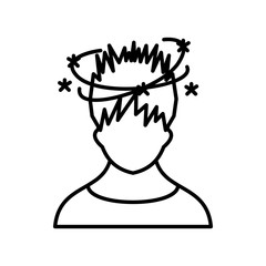 Man with dizziness icon, outline style