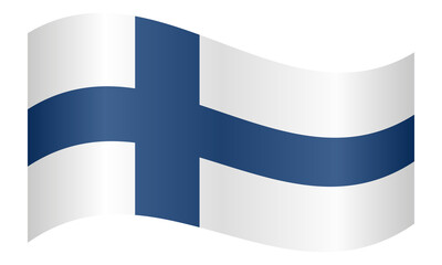 Obraz premium Flag of Finland waving on white background