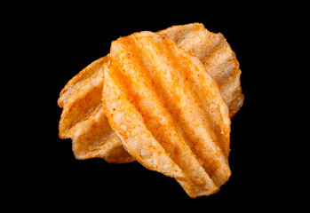 Extra ribbed potatoes on black