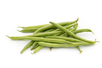 Green beans isolated on a white background.