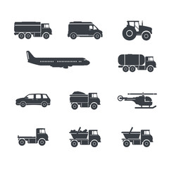 Fototapeta premium Vector illustration of transportation icon set. Simple Transport Icons.