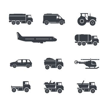 Vector illustration of transportation icon set.
Simple Transport Icons.