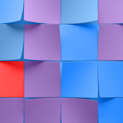 abstract 3d rendering backround with randomly rotated curled pages