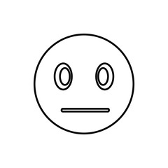 Suspicious emoticon icon, outline style