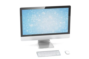 Modern Screen Monitor. 3d rendering.