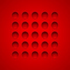 Abstract red hole texture, template red wallpaper, perforated pattern, red background for you projects, web background, prints and apps, vector design illustration