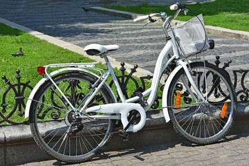 Fototapeta na wymiar Bicycle with shopping basket
