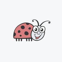 Vector icon ladybird. Flat illustration for your design
