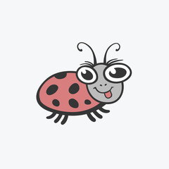 Vector icon ladybird. Flat illustration for your design