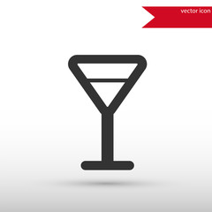 Martini glass. Black icon vector and jpg. Flat style object. 