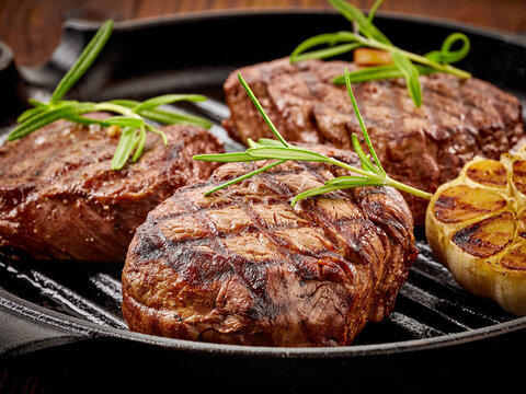 beef steak on cooking pan