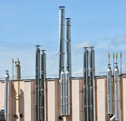 Smoke stacks of the bakery