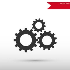 Gear black icon vector and jpg. Flat style object. Art picture d