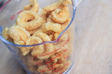 Crispy fried pork skin
