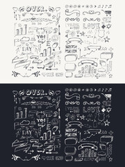 Obraz premium Elements of Infographics in the Style of Sketch