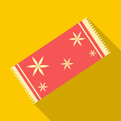 Red towel icon, flat style