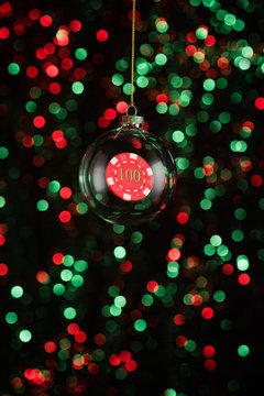 Christmas ornament with poker game lement