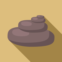 Zen basalt stones icon, flat style
