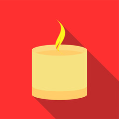 Burning candle icon, flat style