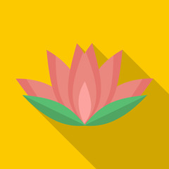 Obraz premium Lotus flower icon, flat style
