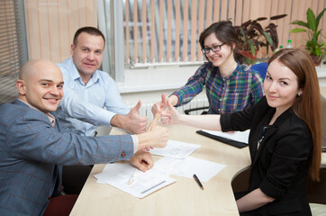 Consent between businessmans and businesswoman