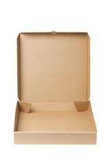 Empty pizza box isolated on white background © koosen