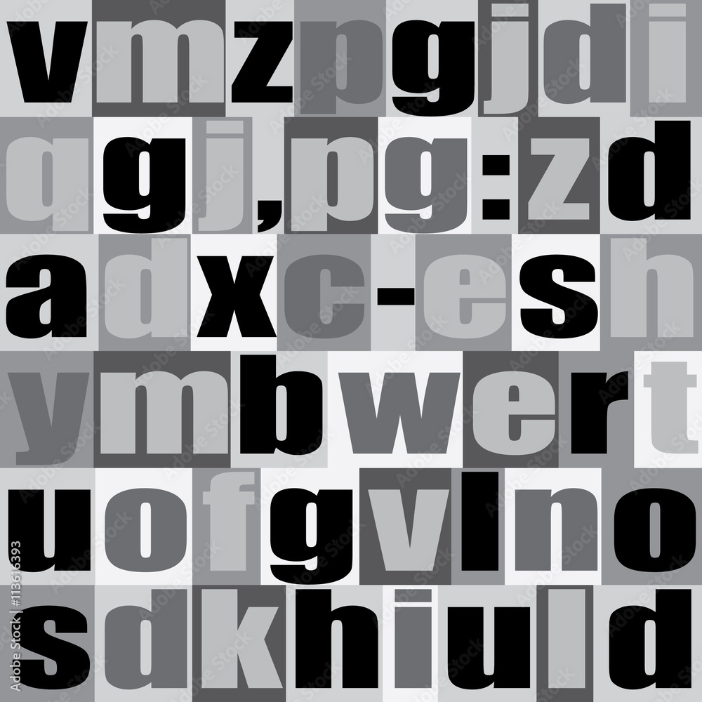 Fototapete different letters on background. decorative alphabet background. vector seamless patterns.