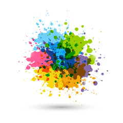 Rainbow paint splashes for Your design 