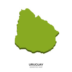Obraz premium Isometric map of Uruguay detailed vector illustration