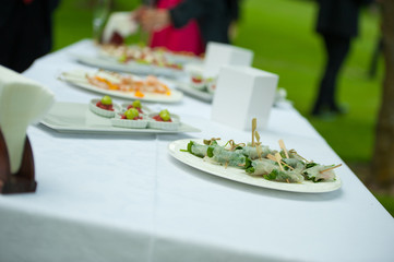 appetizer during a wedding party