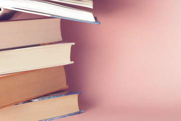 Vintage old books onon  light background