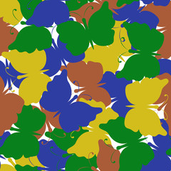 Naklejka premium Butterfly colored seamless vector pattern