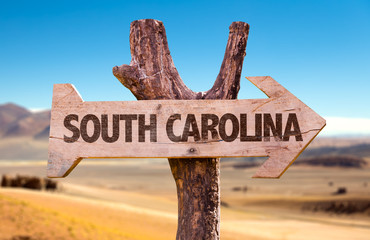 South Carolina wooden sign with desert background
