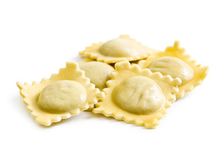 Ravioli isolated on white background