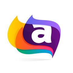 Letter A logo in feather or flags icon.