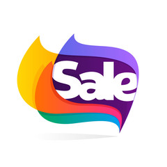 Sale logo in feather or flags icon.