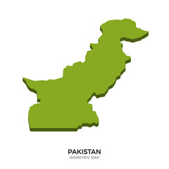Obraz premium Isometric map of Pakistan detailed vector illustration