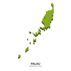 Fototapeta premium Isometric map of Palau detailed vector illustration