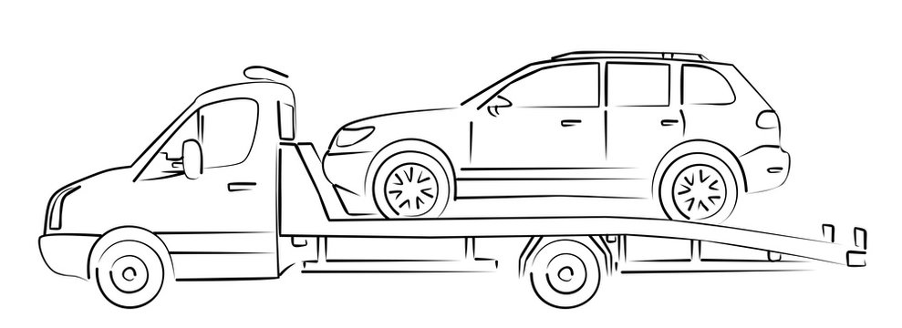 tow truck Sketch. 