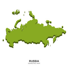 Isometric map of Russia detailed vector illustration