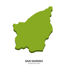 Isometric map of San Marino detailed vector illustration