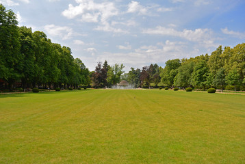 Central park in Podebrady city, czech republic