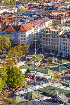 Germany, Munich, view to Viktualienmarkt from above