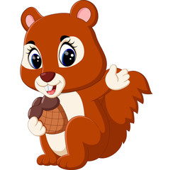 Obraz premium illustration of Cute squirrel cartoon