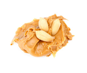 Peanut butter spread isolated on white 