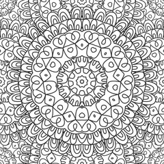 Seamless black and white vector  ornate background.  